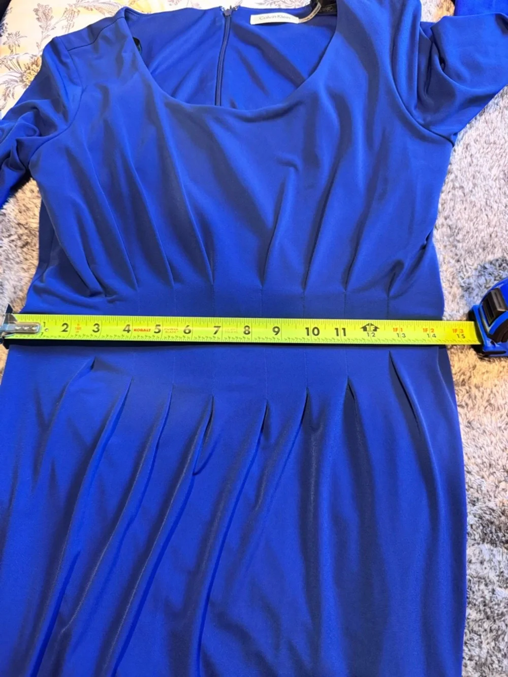 Calvin Klein Cobalt Blue 3/4 length Sleeve Sheath Dress - Picture 7 of 8